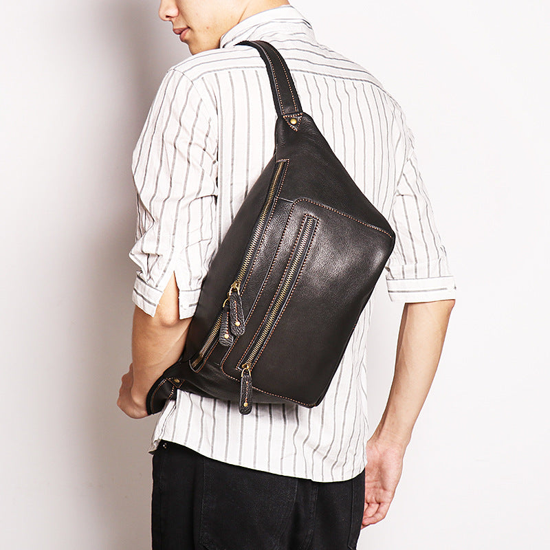 Men's Genuine Leather Crossbody Sling Bag