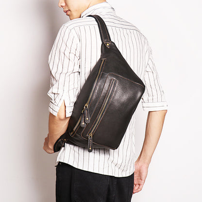 Men's Genuine Leather Crossbody Sling Bag