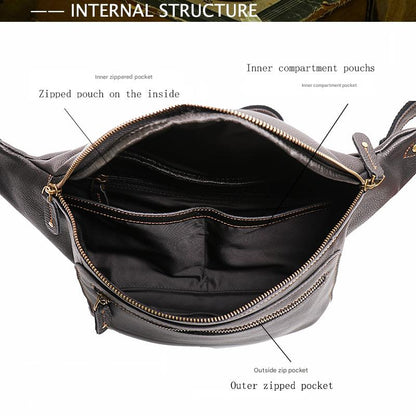 Men's Genuine Leather Crossbody Sling Bag