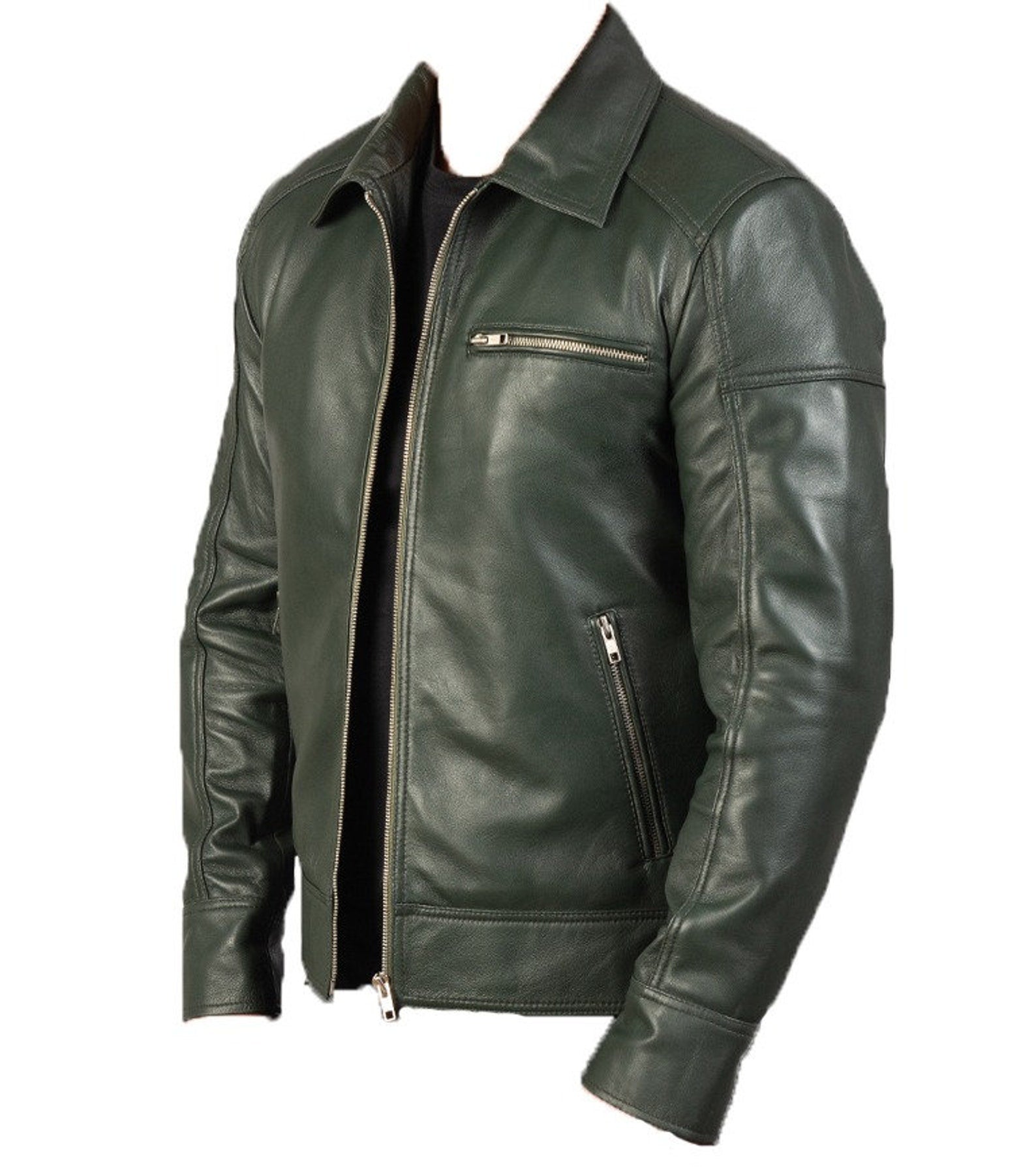 Men's Green Leather Jacket