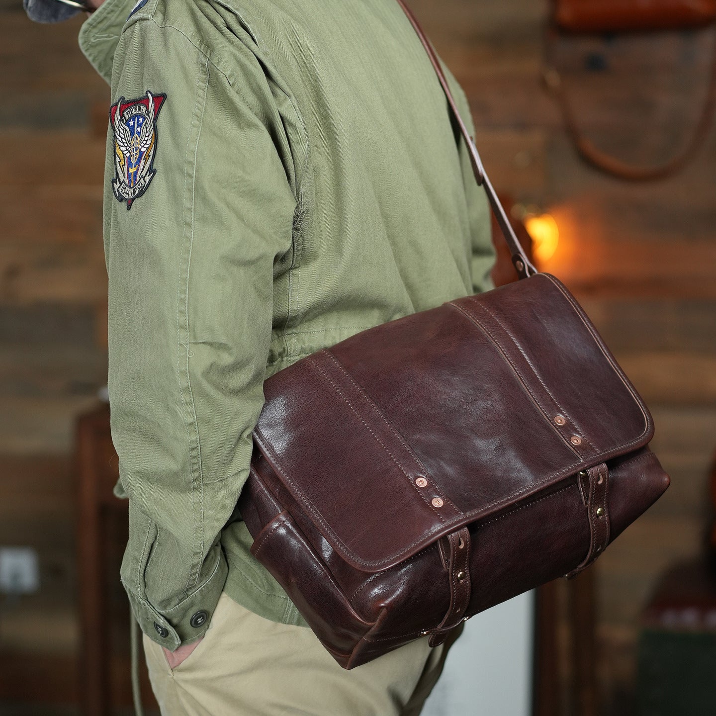 Vintage Full-Grain Cowhide Business Satchel for Men