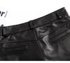Women High Rise Leather Shorts Slimming Straight Leg Fit