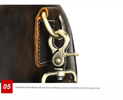 Leather trolley duffle bag for men travel