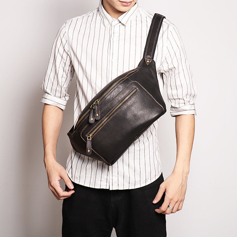 Men's Genuine Leather Crossbody Sling Bag