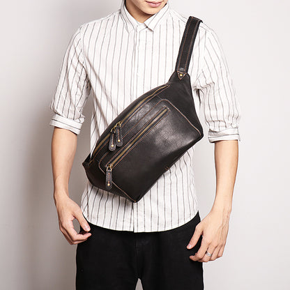 Men's Genuine Leather Crossbody Sling Bag