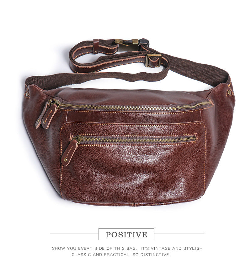 Men's Genuine Leather Crossbody Sling Bag