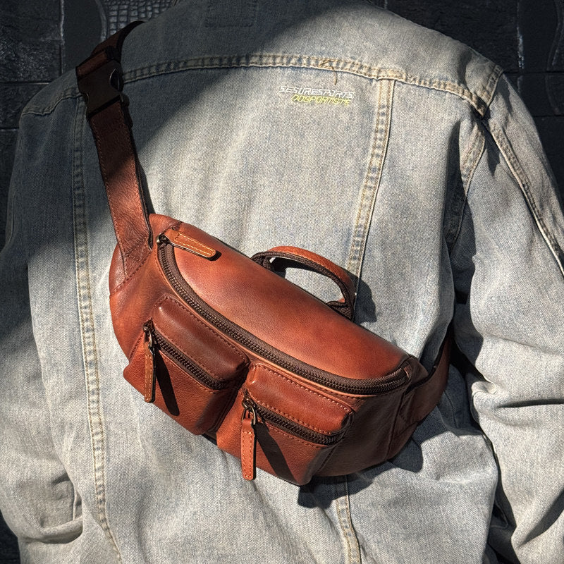 Retro Handmade Genuine Leather Crossbody Bag