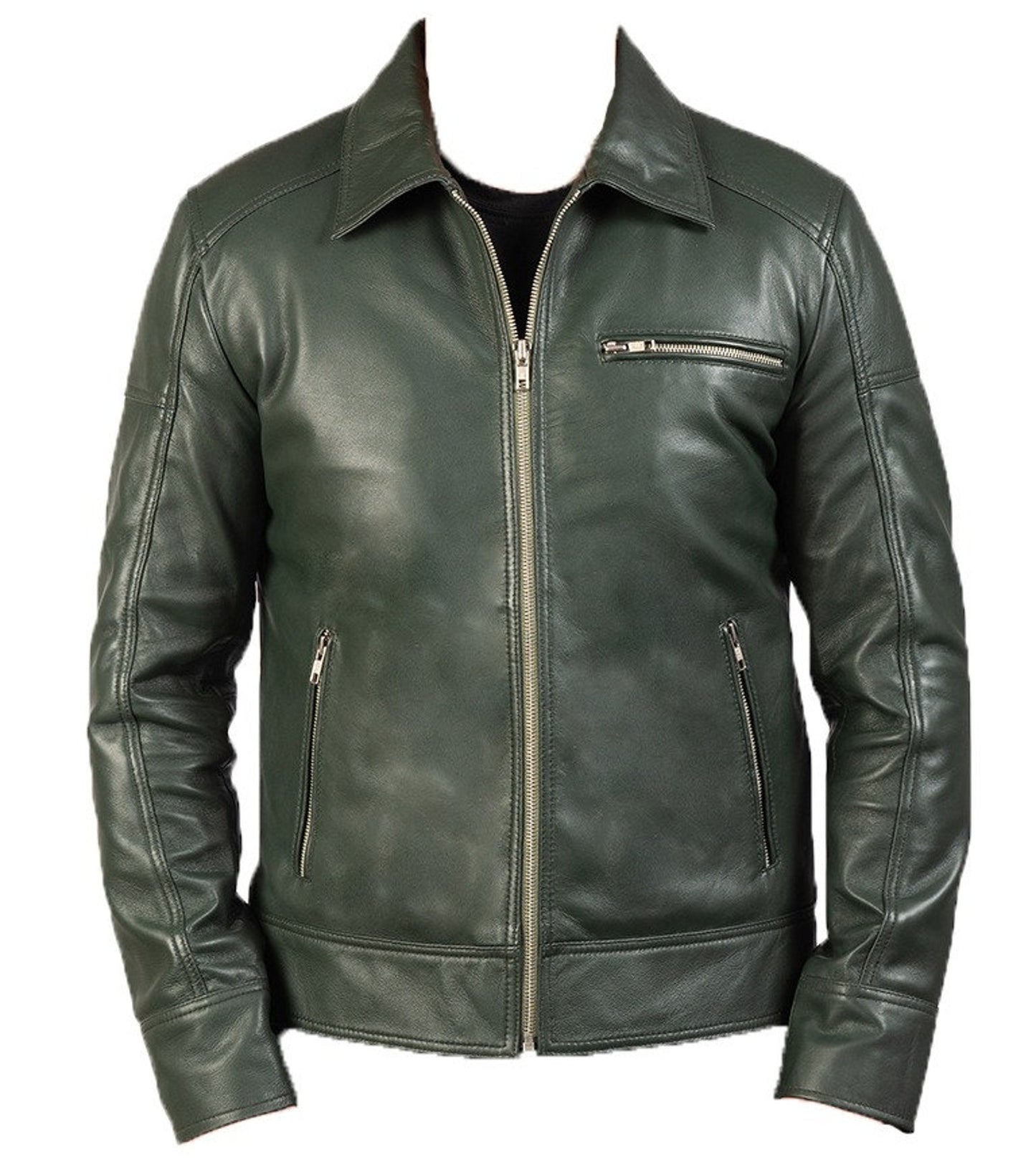 Men's Green Leather Jacket