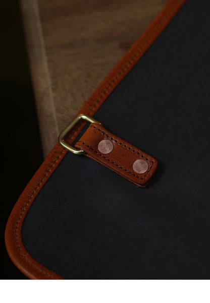 Vintage Full-Grain Cowhide Business Satchel for Men