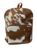 Mini Cowhide Backpack Brown White Leather Purse Bag