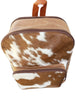 Mini Cowhide Backpack Brown White Leather Purse Bag