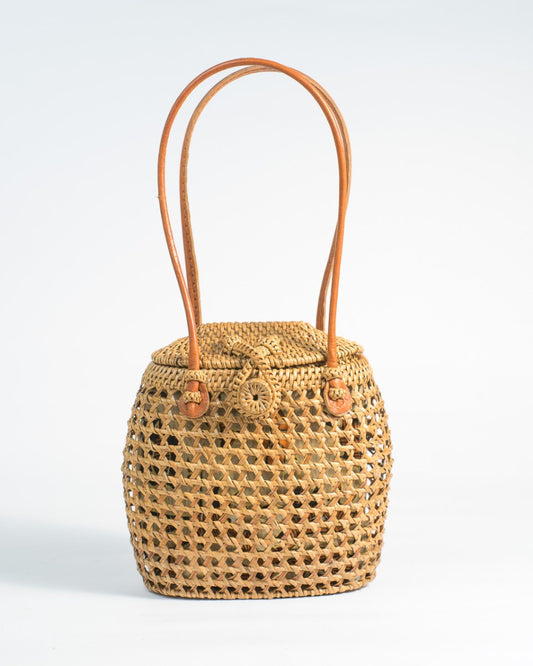 Bali Round Rattan Bucket Bag