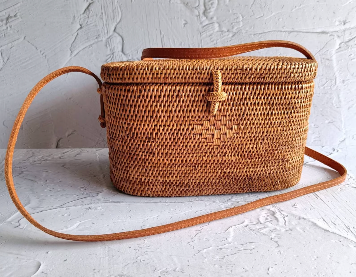 Bali Rattan Crossbody Purse