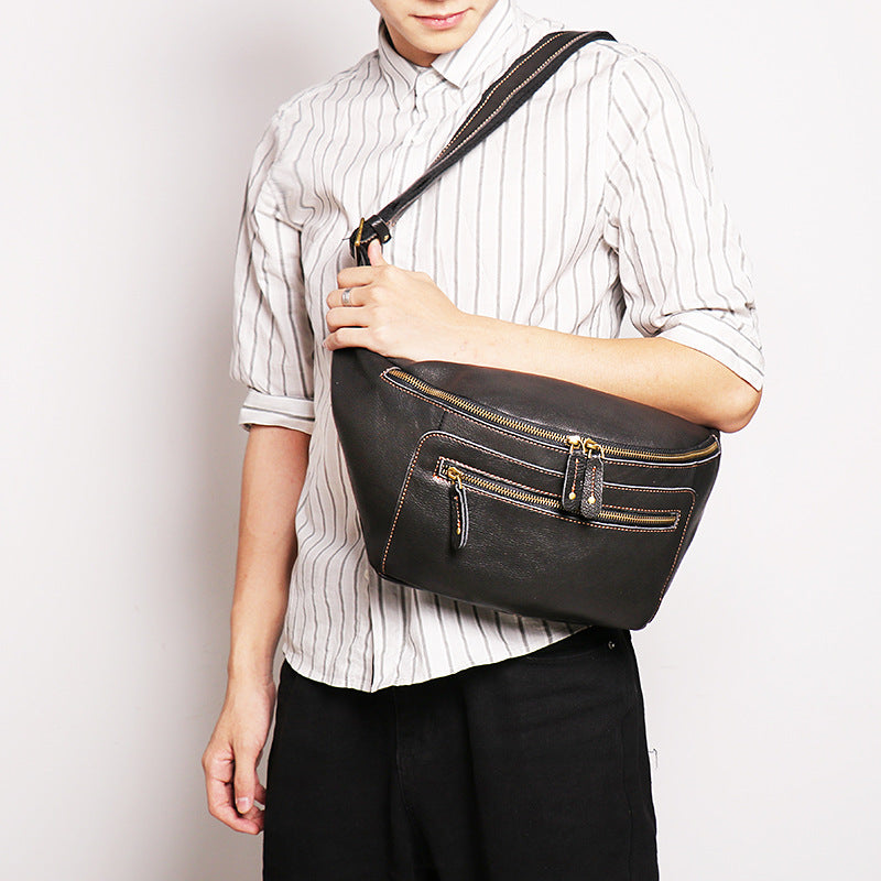 Men's Genuine Leather Crossbody Sling Bag