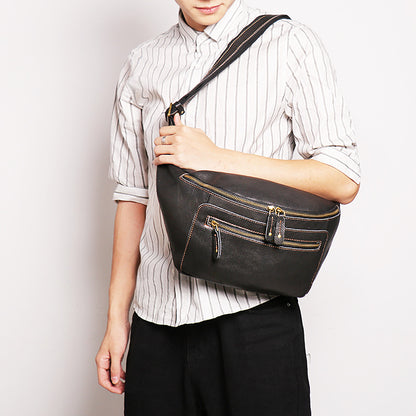 Men's Genuine Leather Crossbody Sling Bag