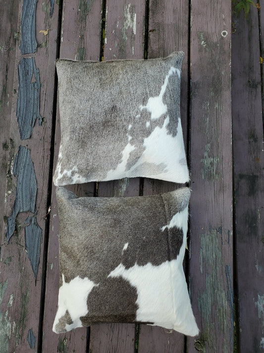 Our new 16 x 16 Grey White are perfect oversize cowhide Pillow 