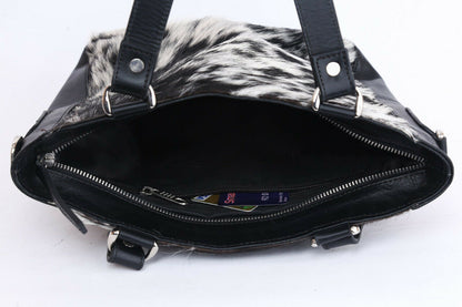 Cowhide Fur Bag Black And White