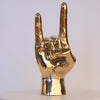 Brass Hand Sculpture with Texas Longhorns