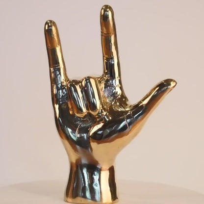 Brass Hand Sign Room Decor