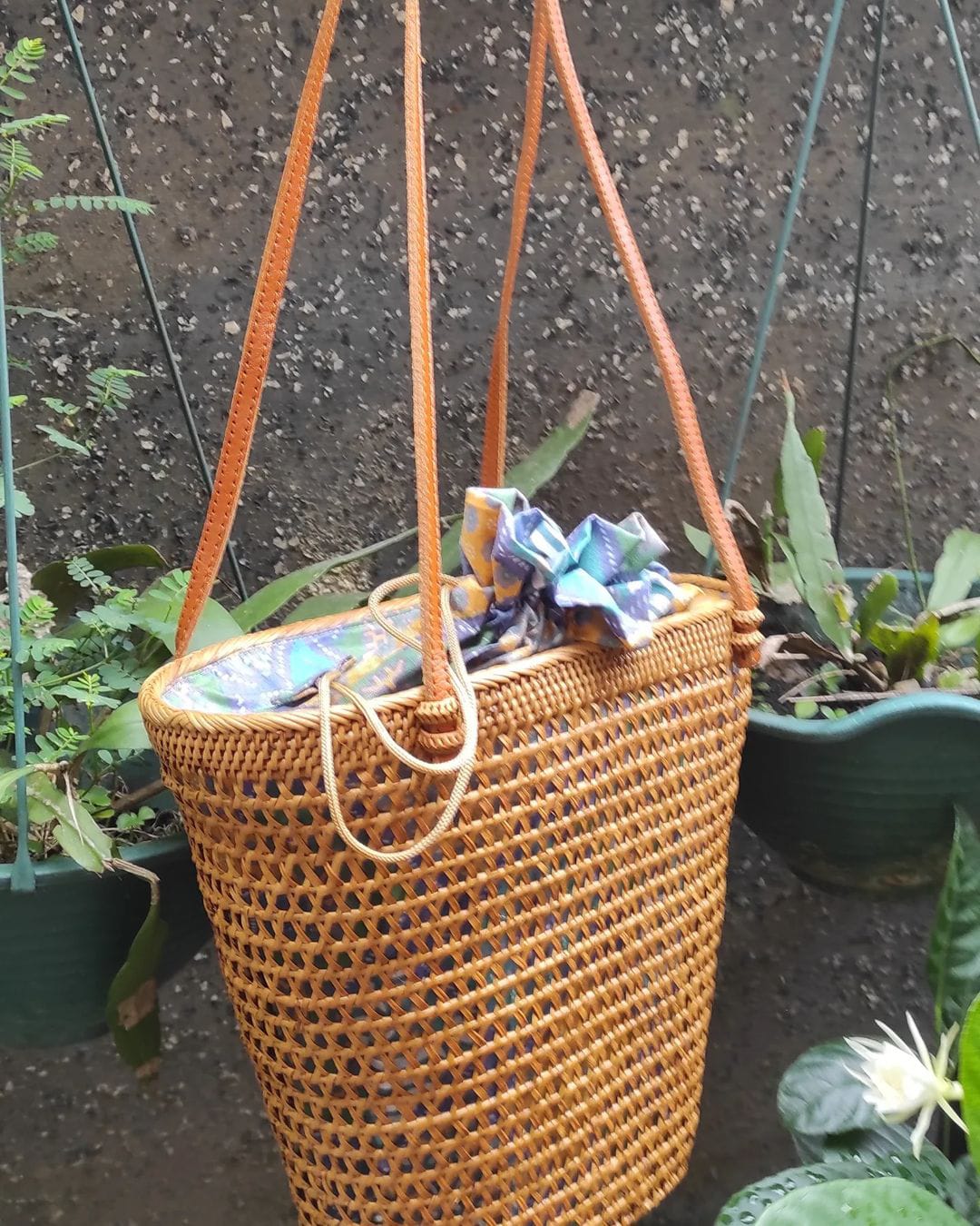 Large Handwoven Rattan Tote Purse For Summer Beach