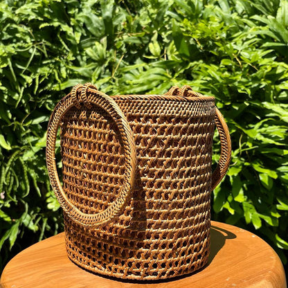 Classic Rattan Handwoven Purse