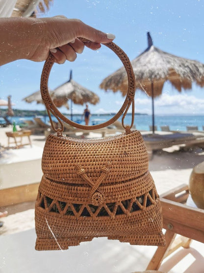 Real Natural Rattan Handbags