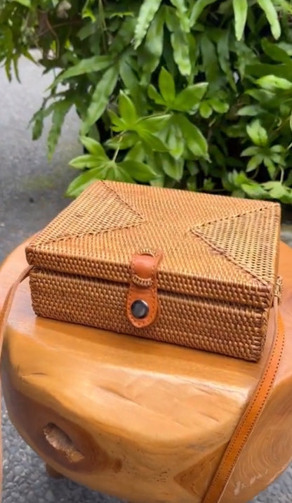 Rattan Square Sling Bag