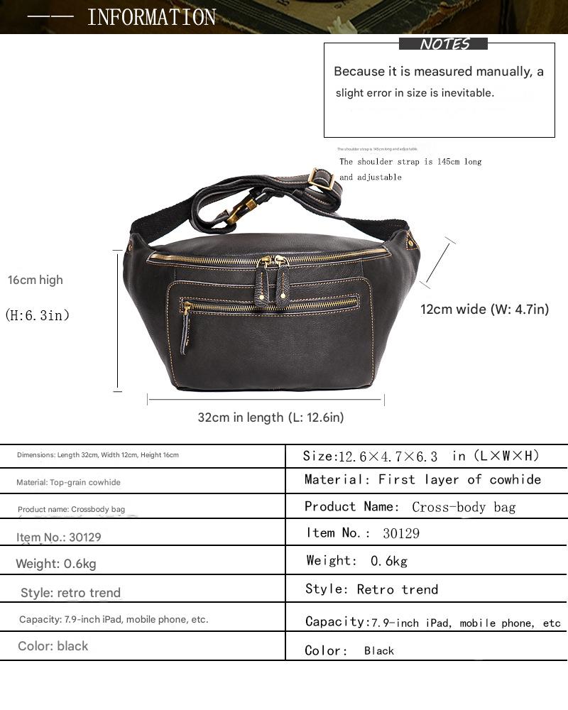 Men's Genuine Leather Crossbody Sling Bag