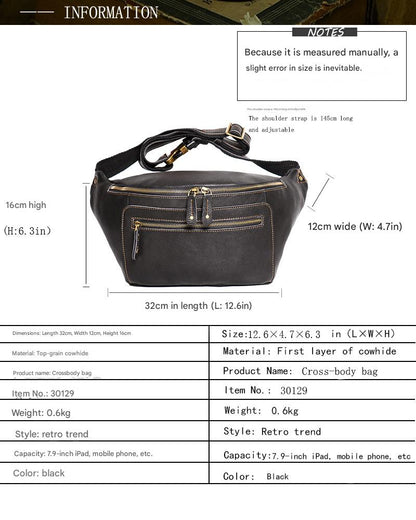 Men's Genuine Leather Crossbody Sling Bag