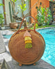 Round Rattan Bag With Handles