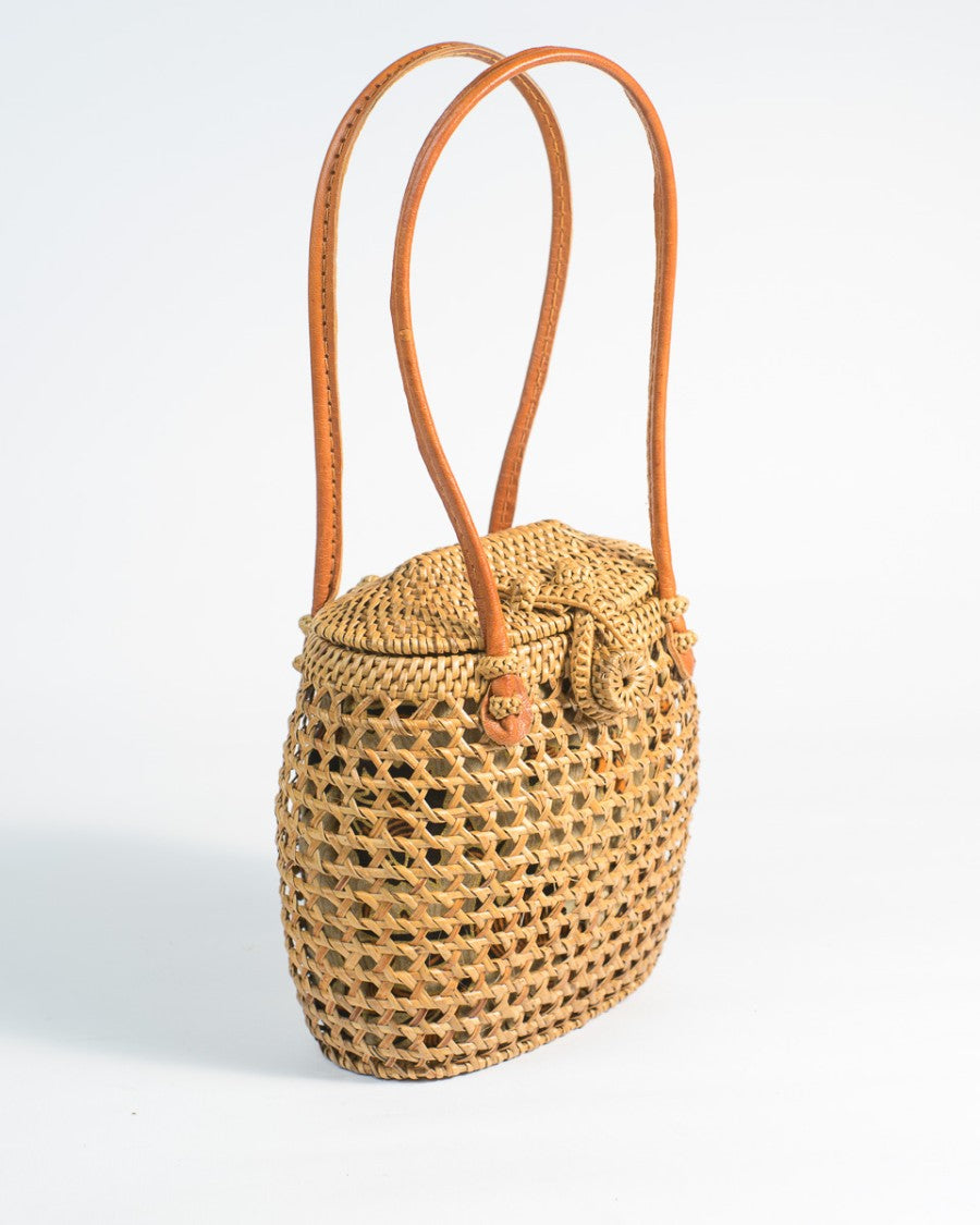 Bali Round Rattan Bucket Bag