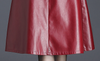 High Waist Faux Leather Midi Skirt A Line Women's