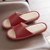 Leather Slippers for Women Linen Footbed Indoor Non Slip Summer Slides