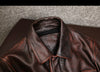 Distressed brown moto leather jacket vintage biker