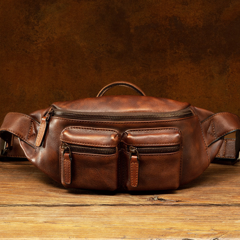 Retro Handmade Genuine Leather Crossbody Bag