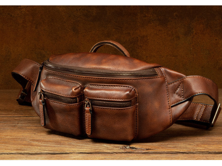 Retro Handmade Genuine Leather Crossbody Bag