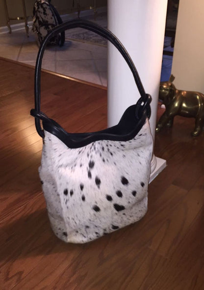 Black And White Custom Cowhide Purse