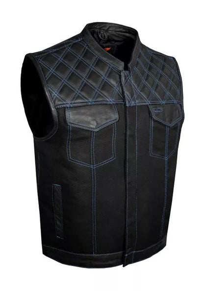 genuine leather biker vests men