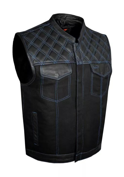 genuine leather biker vests men
