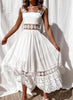 Women's lace maxi dress with eyelet