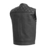 leather quilted motorcycle vest