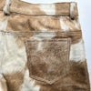 Cowhide cow print leather shorts men