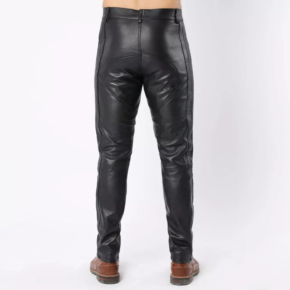 leather skinny pants for men