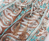 Floral maxi dress with turquoise tassel neckline