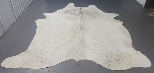 Large Light Grey And White Cowhide Rug. 