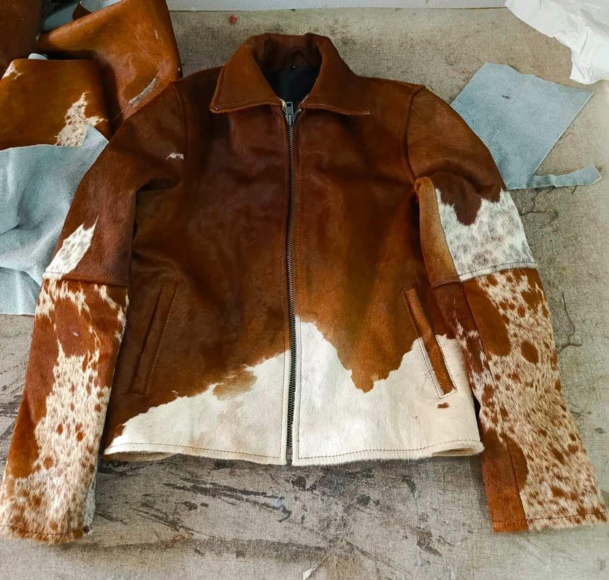 Brown Hair On Cowhide Jacket For Women