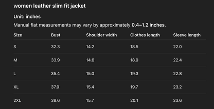 Slim fit women genuine leather biker jacket