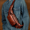 Retro Vegetable Genuine Leather Chest Bag