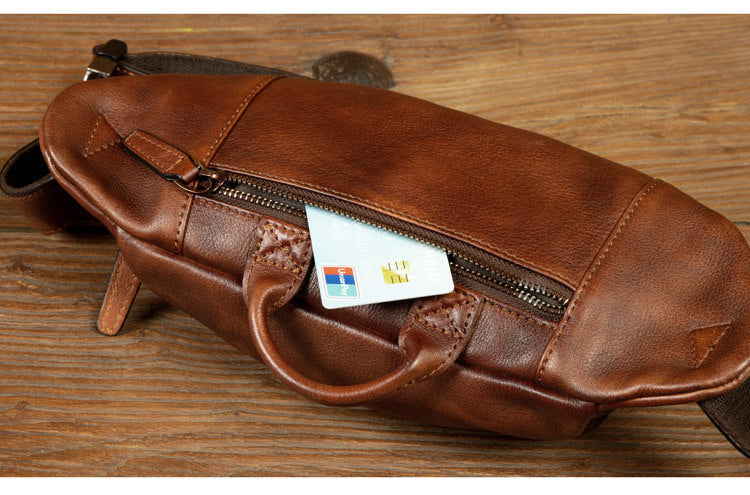 Retro Handmade Genuine Leather Crossbody Bag