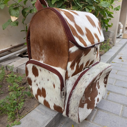 Speckled Cowhide Mommy Backpack Leather Diaper Bag